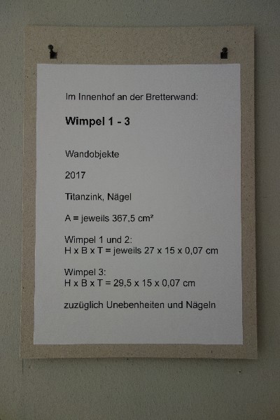 Werkdaten-Schild zu Wimpel 1 - 3