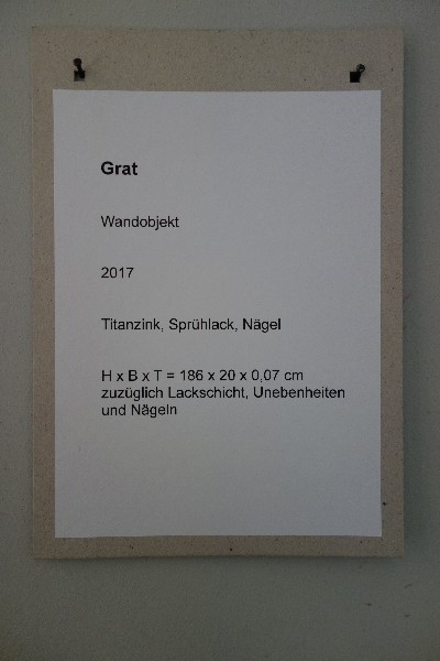 Werkdaten-Schild zu Grat